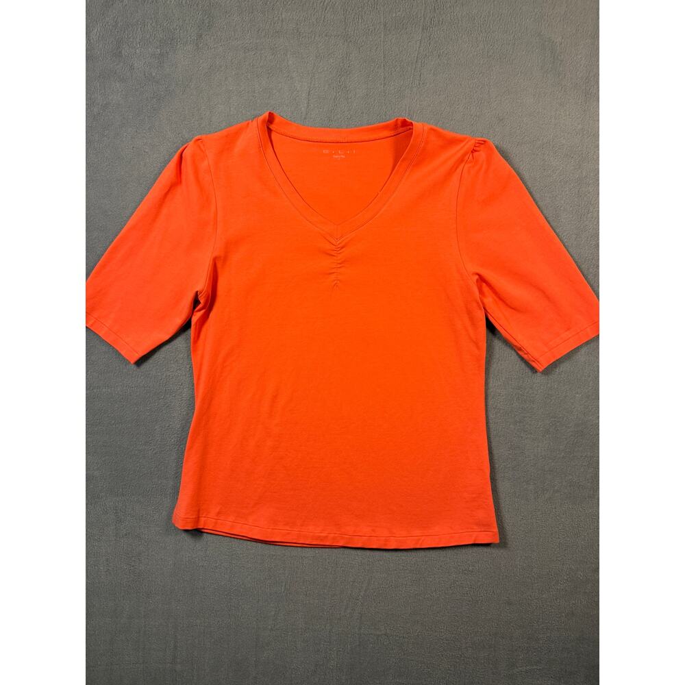 ELI Made in Peru Short Sleeve Coral Salmon T-Shirt Size 2 (Medium) Pima Cotton